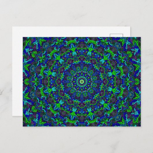 Mandala mit detailliertem, kompliziertem Lotus-Des Postkarte (Vorne/Hinten)