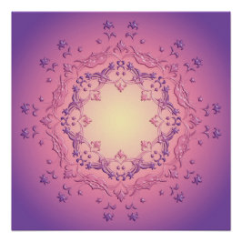 Mandala mit ethnischer Blüte Poster