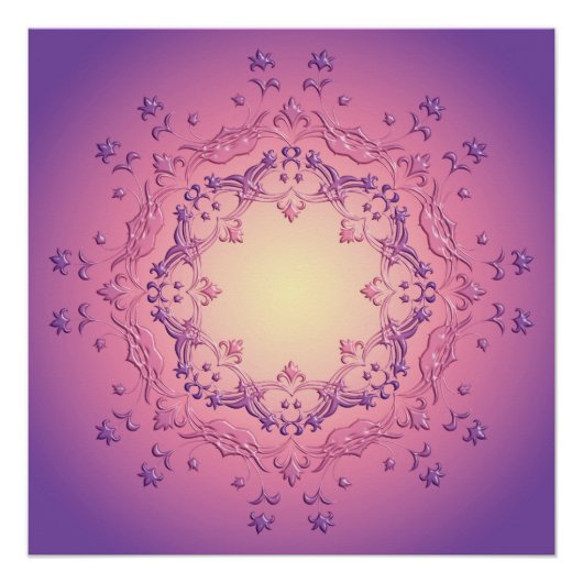 Mandala mit ethnischer Blüte Poster (Vorderseite)