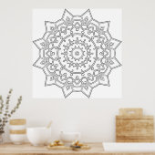 Mandala mit geschichteten Blütenblättern und geome Poster (Küche)
