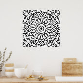 Mandala mit geschichteten Blütenblättern und Stern Poster (Küche)