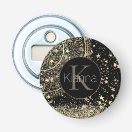 Mandala mit Gold Monogram verzaubern Flaschenöffner