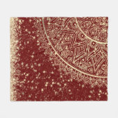 Mandala mit Gold Stars auf Rot verzaubern Fleecedecke (Vorderseite (Horizontal))