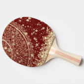 Mandala mit Gold Stars auf Rot verzaubern Tischtennis Schläger (Seitenansicht)