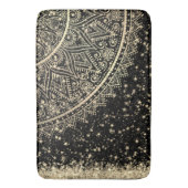 Mandala mit Gold Stars auf schwarz bezaubern Badematte (Vorderseite Vertikal)