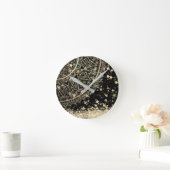 Mandala mit Gold Stars auf schwarz bezaubern Runde Wanduhr (Zuhause)