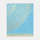 Mandala mit Gold Stars auf Türkis verzaubern Fleecedecke (Vorderseite)