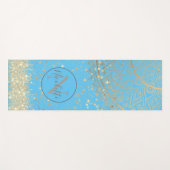 Mandala mit Gold Stars auf Türkis verzaubern Yogamatte (Vorderseite (Horizontal))