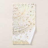 Mandala mit Gold Stars auf Weiß bezaubern  Badhandtuch Set (Handtuch)