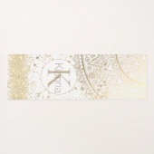 Mandala mit Gold Stars auf Weiß bezaubern Yogamatte (Rückseite (Horizontal))