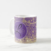 Mandala mit Gold Stars Monogramm bezaubern Kaffeetasse (Vorderseite Links)