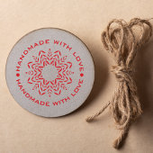 Mandala mit Handmade mit Liebe Zitat Gummistempel