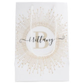 Mandala Mit Monogramm Geschenktasche Mittlere Geschenktüte (Rückseite)