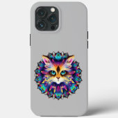 Mandala mit niedlichem Katzenportrait Case-Mate iPhone Hülle (Rückseite)