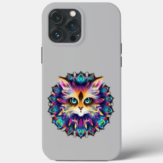 Mandala mit niedlichem Katzenportrait Case-Mate iPhone Hülle (Rückseite)