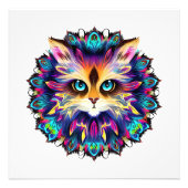 Mandala mit niedlichem Katzenportrait Fotodruck (Vorne)