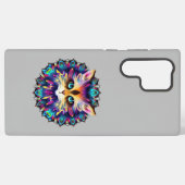 Mandala mit niedlichem Katzenportrait Samsung Galaxy Hülle (Rückseite (Horizontal))