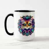 Mandala mit niedlichem Katzenportrait Tasse (Links)