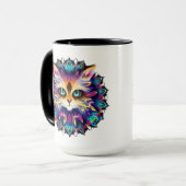 Mandala mit niedlichem Katzenportrait Tasse (Vorderseite Links)
