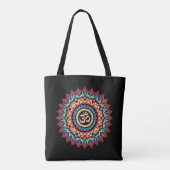 Mandala mit OM-Symbol auf schwarz Tasche (Rückseite)
