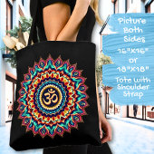 Mandala mit OM-Symbol auf schwarz Tasche