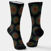 Mandala mit Regenbogenfarbe Socken (Gewinkelt)