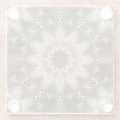 Mandala mit sechseckigen Elementen Glasuntersetzer (Rückseite)