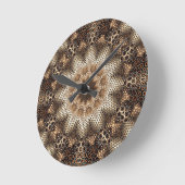 Mandala mit sechseckigen Elementen Runde Wanduhr (Winkel)