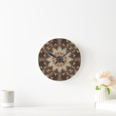 Mandala mit sechseckigen Elementen Runde Wanduhr (Zuhause)