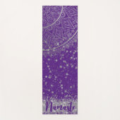 Mandala mit Silberstern auf Lila verzaubern Yogamatte (Vorderseite)