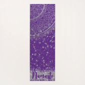 Mandala mit Silberstern auf Lila verzaubern Yogamatte (Rückseite)