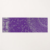 Mandala mit Silberstern auf Lila verzaubern Yogamatte (Vorderseite (Horizontal))