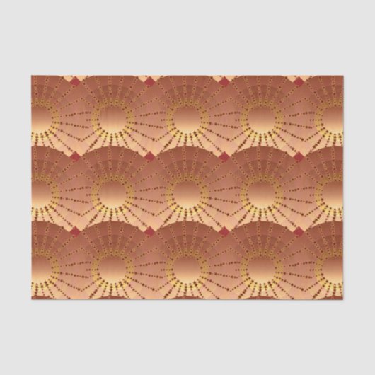 Mandala mit Sternen - Kupfersatin-Gradient Seidenpapier (Vorderseite)