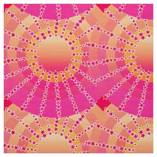 Mandala mit Sternen - rosa und korallensatin-Gradi Stoff (Muster)