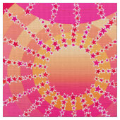 Mandala mit Sternen - rosa und korallensatin-Gradi Stoff (Nahaufnahme)