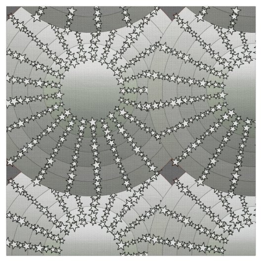 Mandala mit Sternen - Silbergrauer Satin-Farbverla Stoff (Muster)