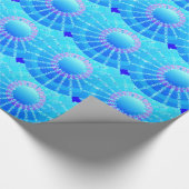 Mandala mit Sternen - türkisfarbener Satin-Farbver Geschenkpapier (Ecke)
