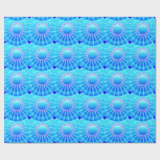 Mandala mit Sternen - türkisfarbener Satin-Farbver Geschenkpapier (Flach)