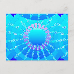 Mandala mit Sternen - türkisfarbener Satin-Farbver Postkarte