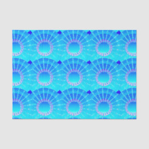 Mandala mit Sternen - türkisfarbener Satin-Farbver Seidenpapier