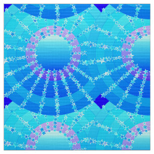 Mandala mit Sternen - türkisfarbener Satin-Farbver Stoff