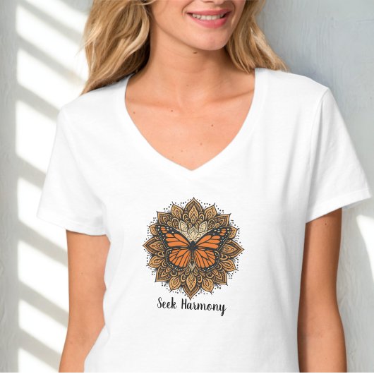 Mandala Monarch Butterfly - Garten Geist T-Shirt