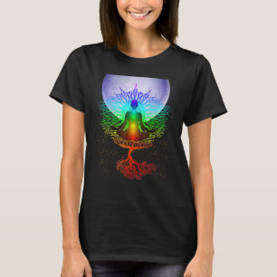 Mandala-Mond-Chakra-Baum-Leben T-Shirt