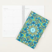 Mandala Monogram Blue Floral Turquoise Muster Planer (Anzeige)
