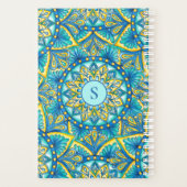 Mandala Monogram Blue Floral Turquoise Muster Planer (Rückseite)