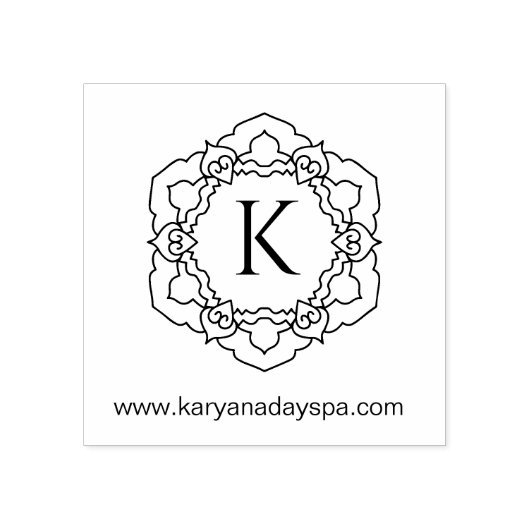 Mandala Monogram Exotic Wellness-Center Beauty Hen Gummistempel (Prägung)