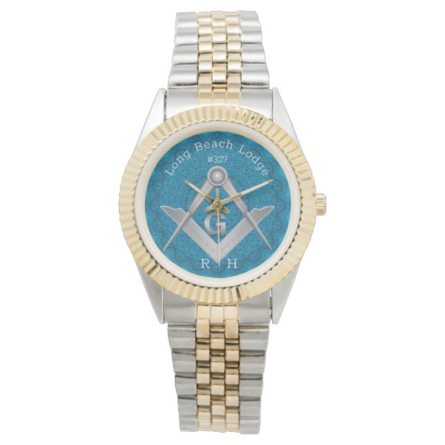 Mandala Monogram Masonic Lodge Watch Armbanduhr (Vorderseite)