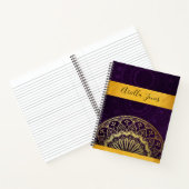 Mandala Monogram Metallic Gold Name Journal Notizblock (Innenseite)