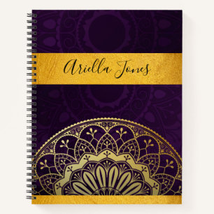 Mandala Monogram Metallic Gold Name Journal Notizblock