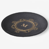 Mandala-Monogramm Pappteller (Schrägansicht)